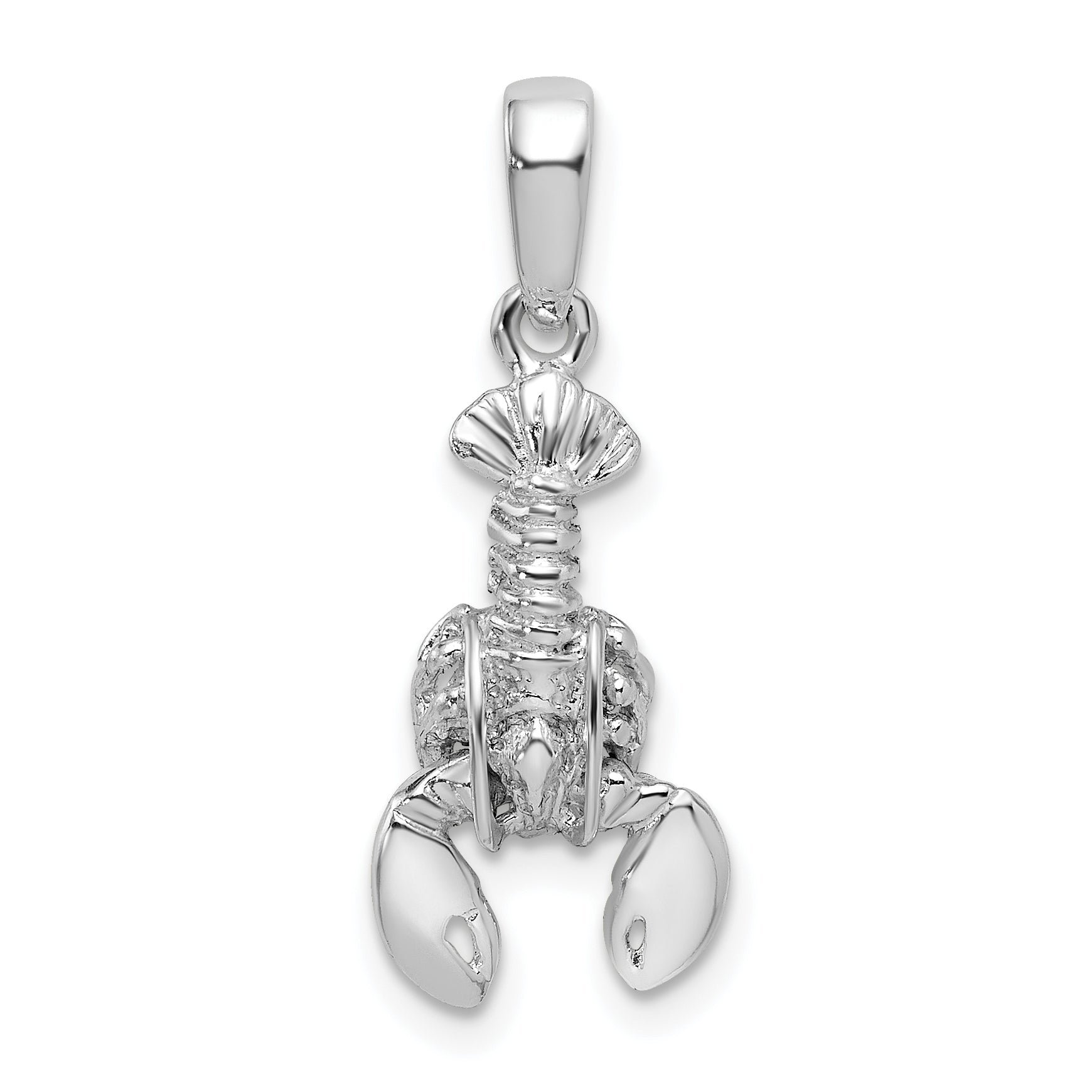 De-Ani Sterling Silver Polished 3D Moveable Lobster Pendant