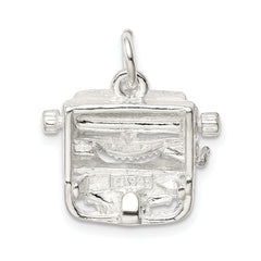 Sophia Jewelers Sterling Silver 925 Typewriter Charm with Polished 3D Finish