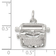 Sophia Jewelers Sterling Silver 925 Typewriter Charm with Polished 3D Finish