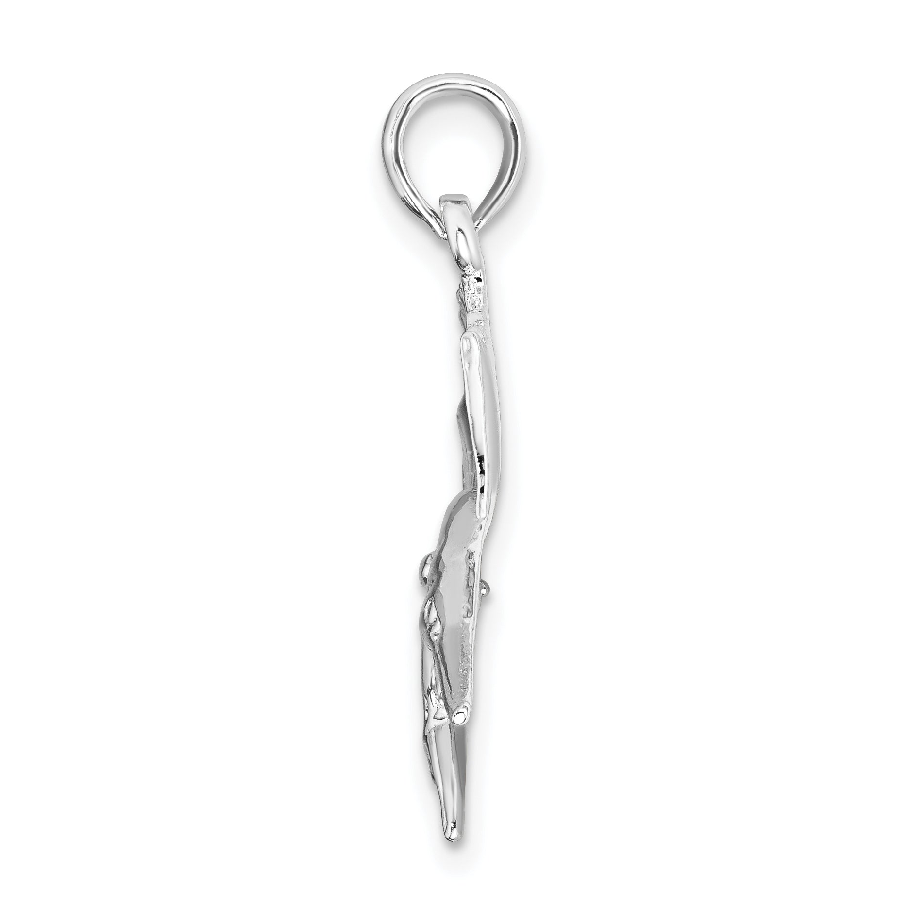 De-Ani Sterling Silver Rhodium-Plated Polished Sailfish Pendant