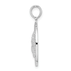 De-Ani Sterling Silver Rhodium-Plated Textured Siesta Key Florida with Starfish Pendant