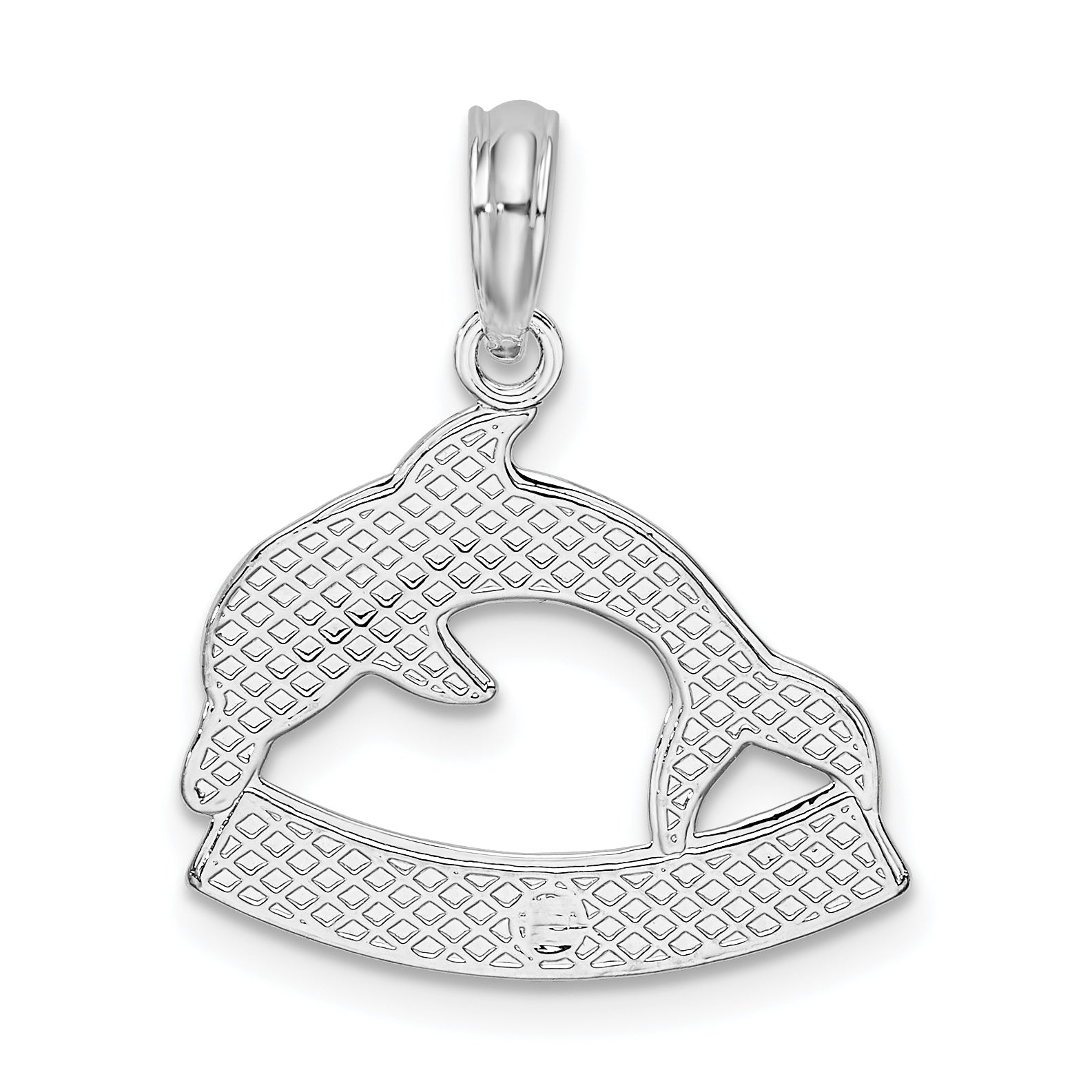 De-Ani Sterling Silver Rhodium-Plated Polished Key West Dolphin Pendant