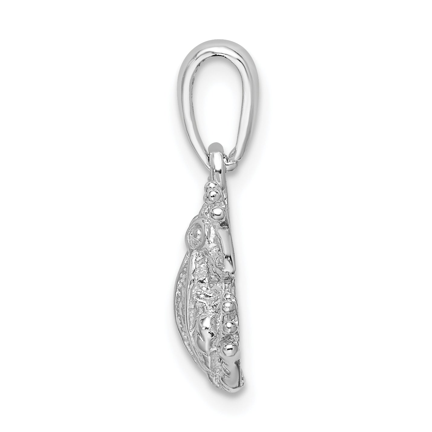 De-Ani Sterling Silver Rhodium-Plated Polished Frog Pendant