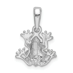 De-Ani Sterling Silver Rhodium-Plated Polished Frog Pendant