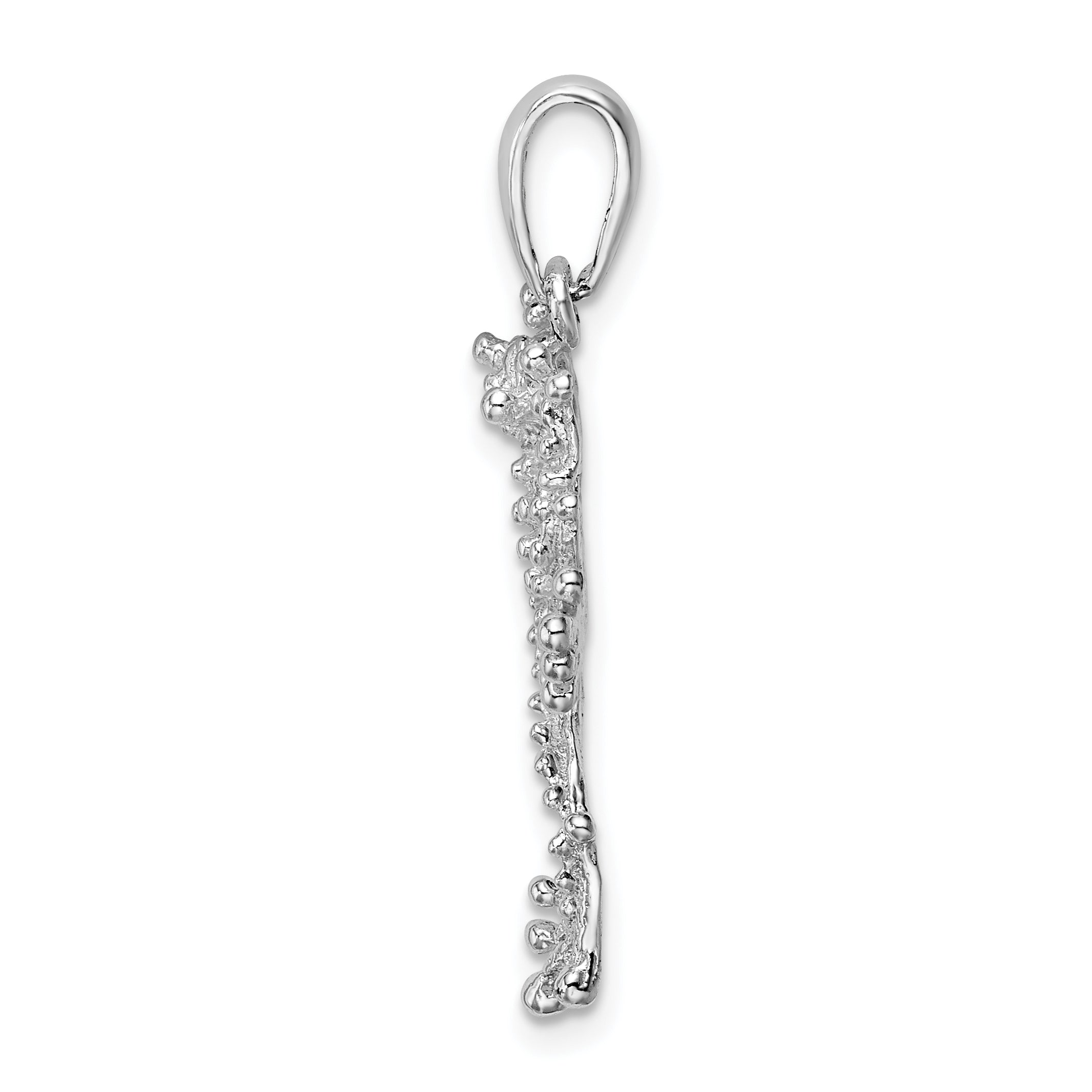 De-Ani Sterling Silver Rhodium-Plated Polished Jumping Frog Pendant