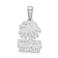 De-Ani Sterling Silver Rhodium-Plated Polished South Beach Palm Tree Pendant