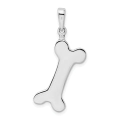 De-Ani Sterling Silver Polished Engraveable Dog Bone Pendant