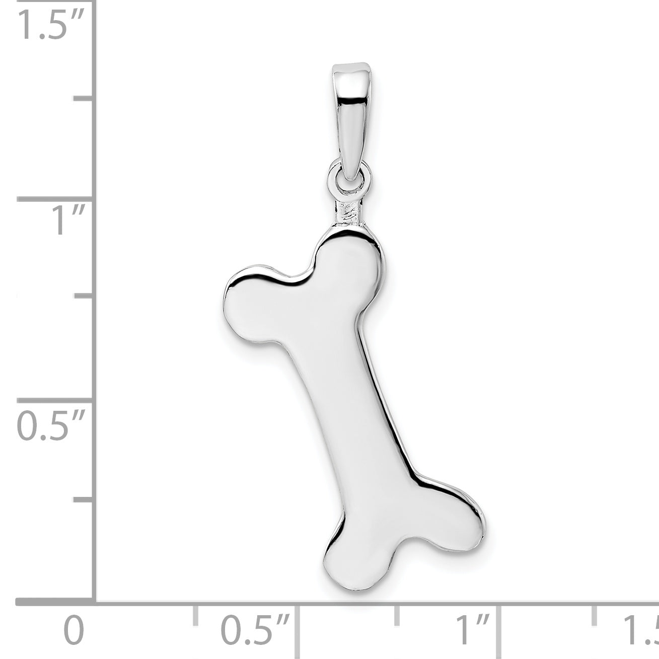 De-Ani Sterling Silver Polished Engraveable Dog Bone Pendant