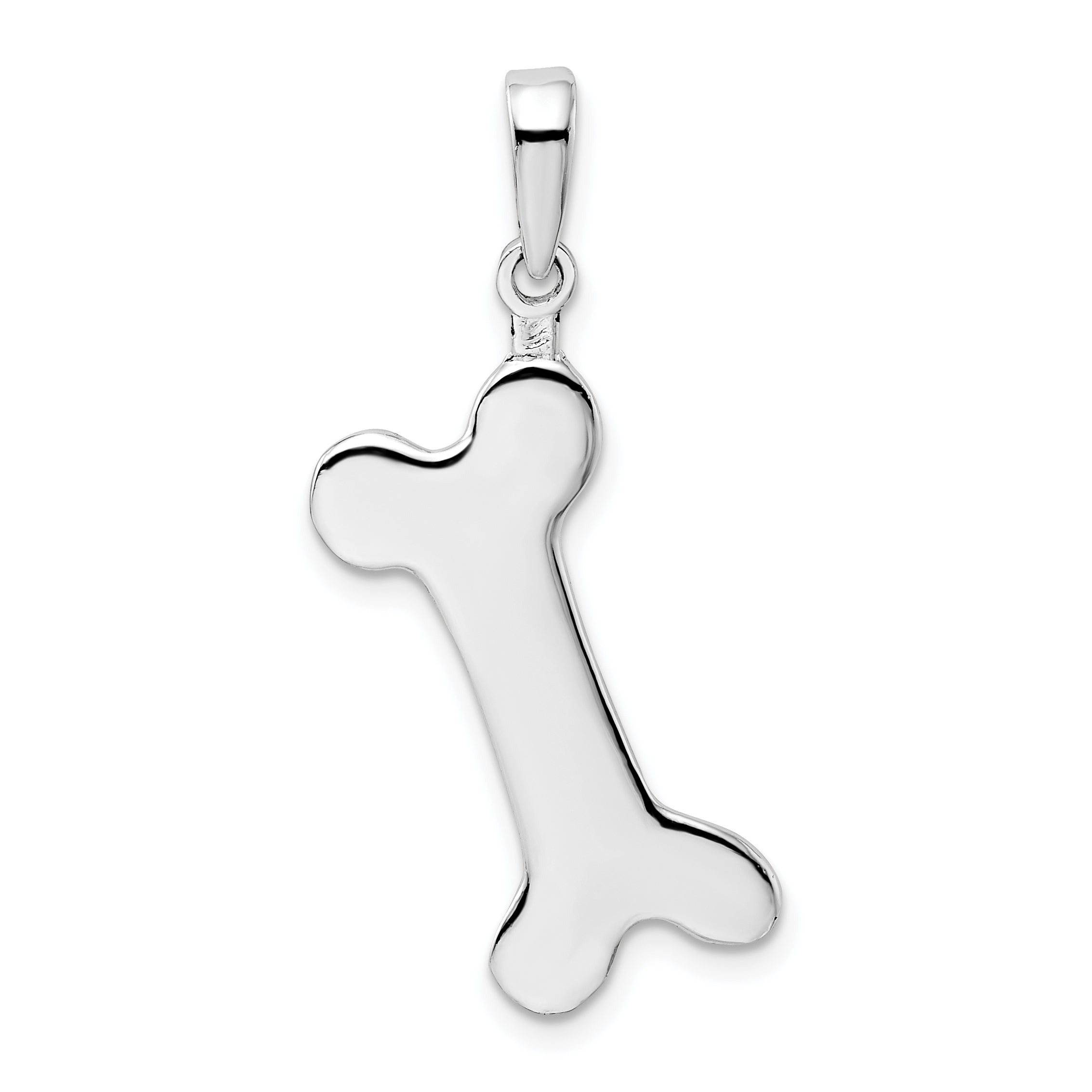 De-Ani Sterling Silver Polished Engraveable Dog Bone Pendant