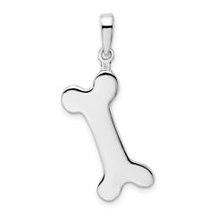 De-Ani Sterling Silver Polished Engraveable Dog Bone Pendant