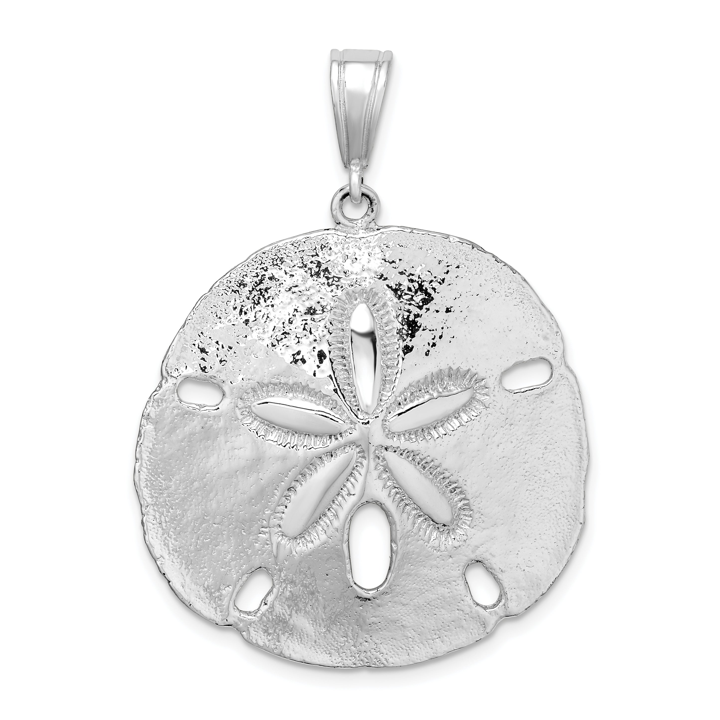 De-Ani Sterling Silver Rhodium-Plated Polished Sand Dollar Pendant