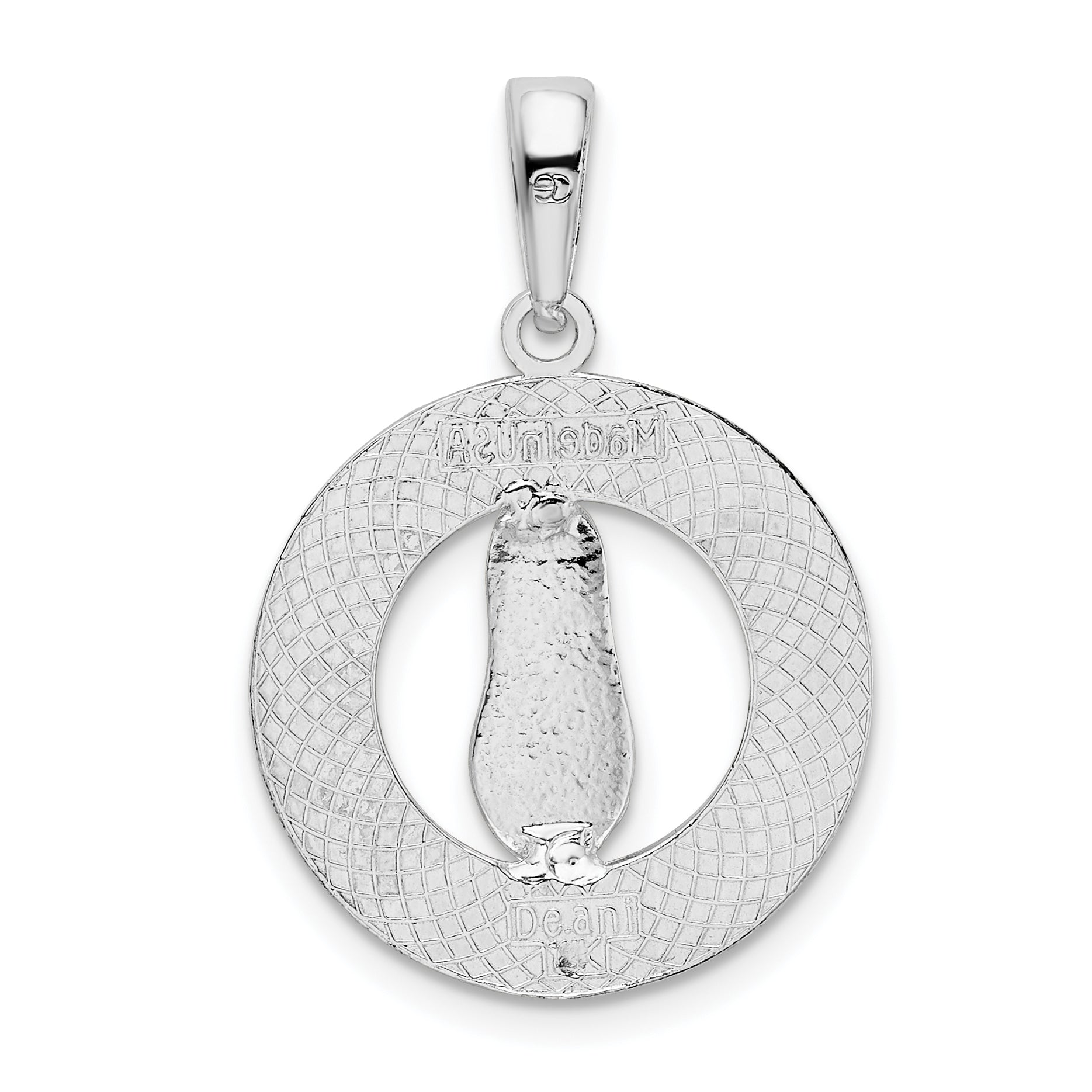 De-Ani Sterling Silver Rhodium-Plated Long Beach Island New Jersey with Flip-flop Pendant