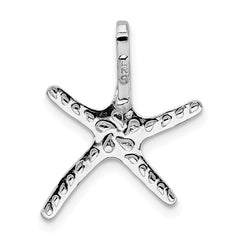 De-Ani Sterling Silver Rhodium-Plated Polished Dancing Starfish Slide