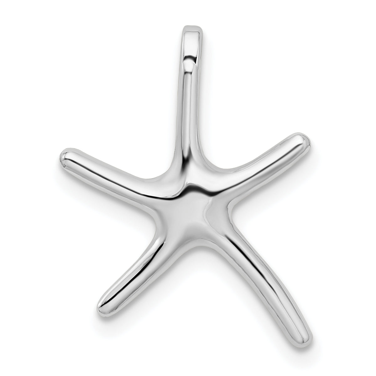 De-Ani Sterling Silver Rhodium-Plated Polished Dancing Starfish Slide