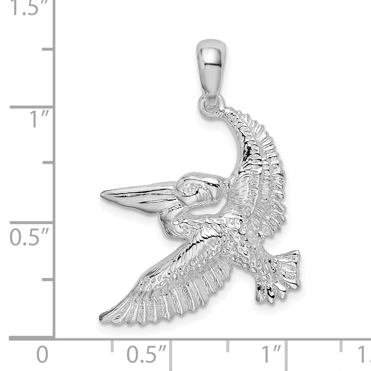 De-Ani Sterling Silver Polished Flying Pelican Pendant