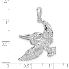 De-Ani Sterling Silver Polished Flying Pelican Pendant