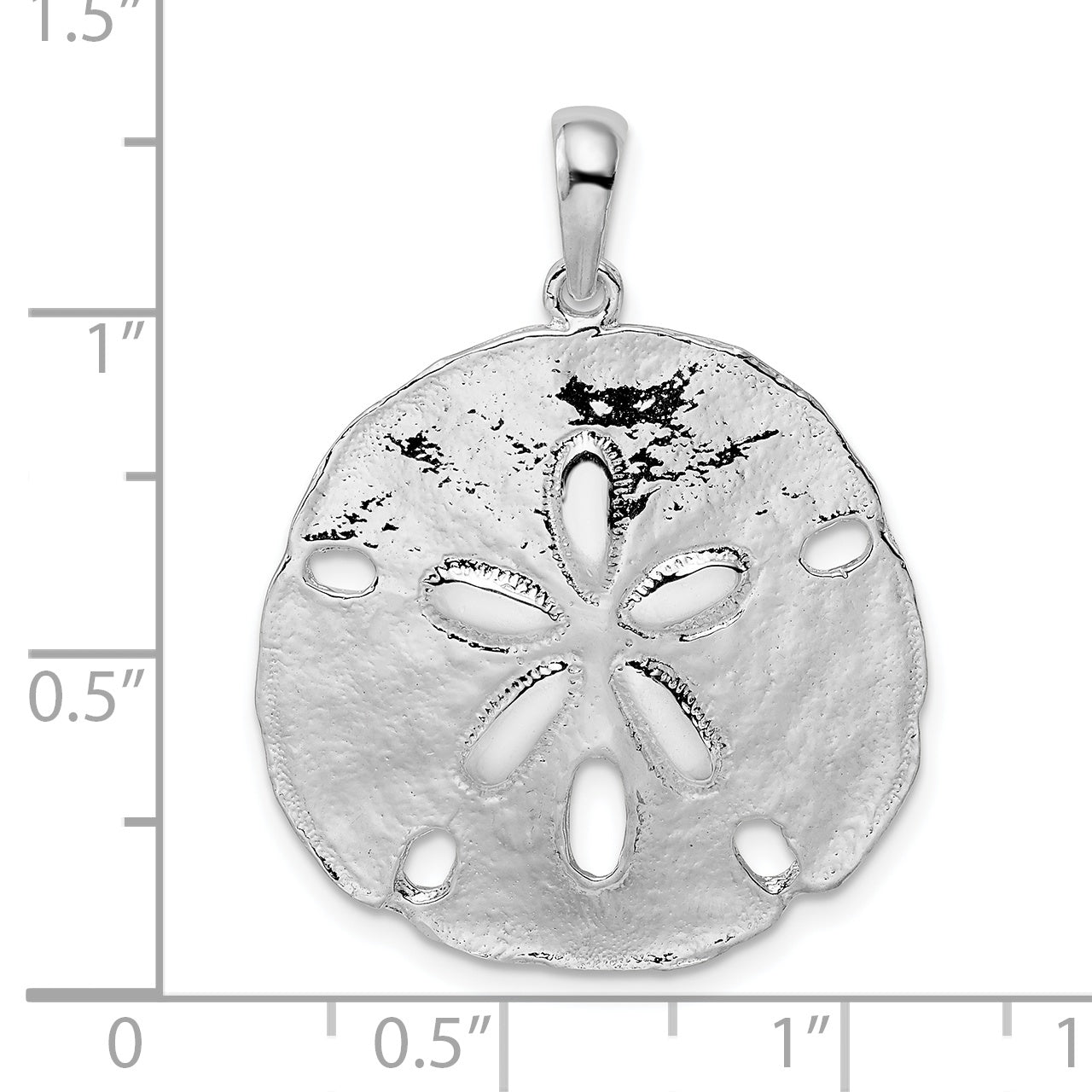 De-Ani Sterling Silver Rhodium-Plated Polished Sand Dollar Pendant