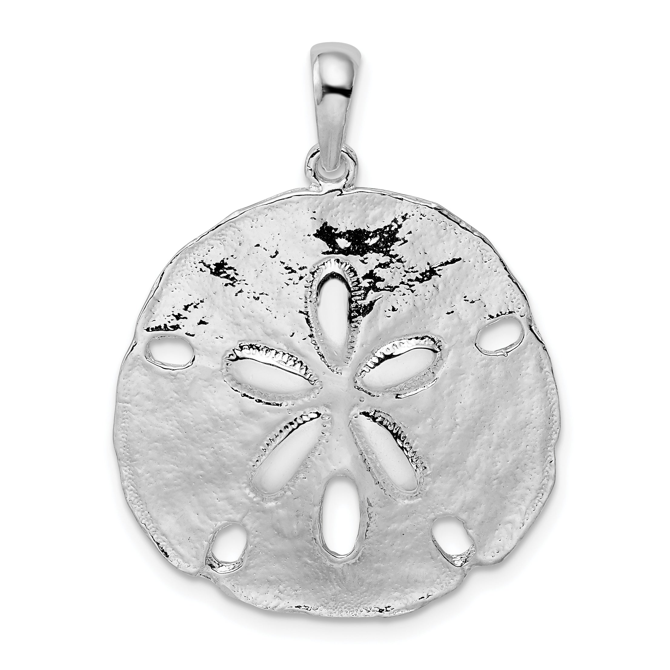 De-Ani Sterling Silver Rhodium-Plated Polished Sand Dollar Pendant