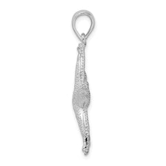 De-Ani Sterling Silver Rhodium-Plated Polished Textured Starfish Pendant