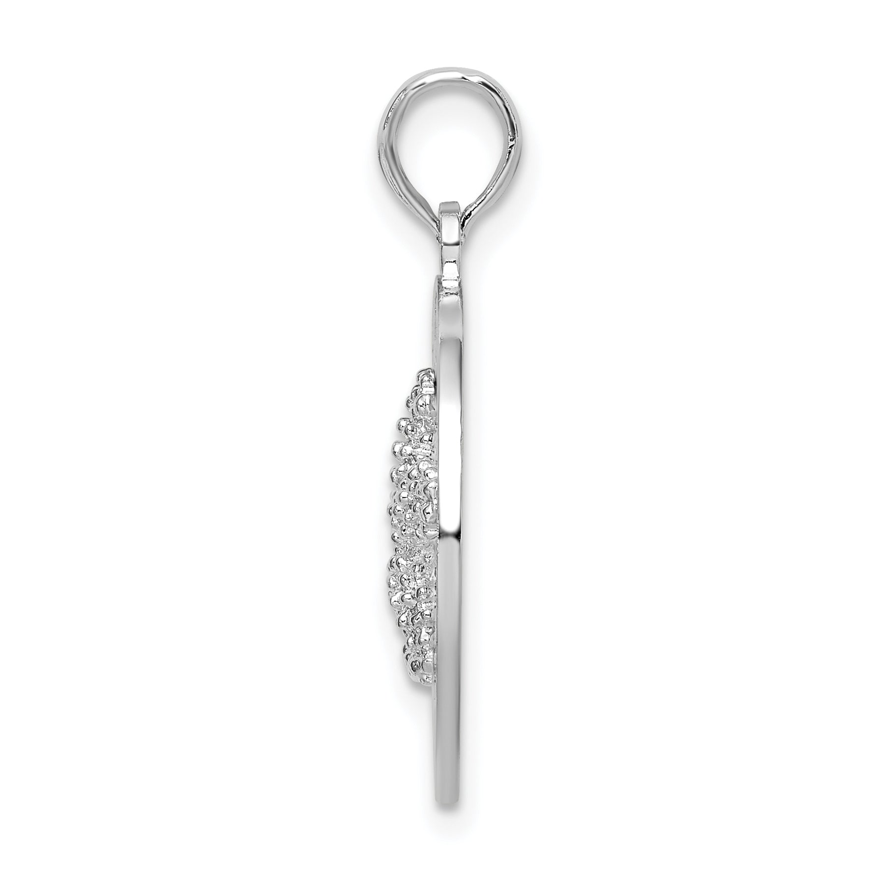 De-Ani Sterling Silver Rhodium-Plated Textured Bahamas with Starfish Pendant