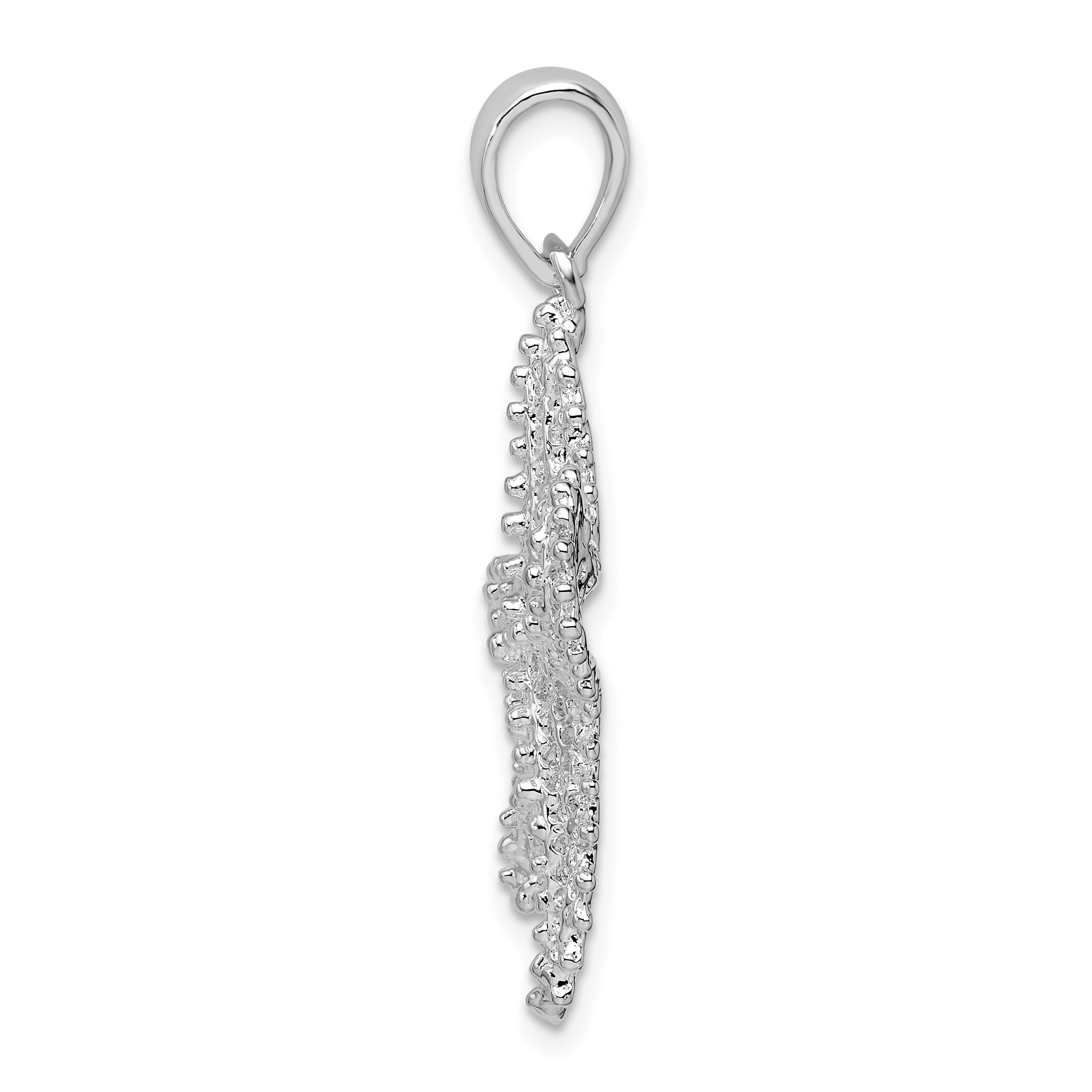 De-Ani Sterling Silver Rhodium-Plated Polished Pierced Starfish Pendant