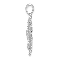 De-Ani Sterling Silver Rhodium-Plated Polished Pierced Starfish Pendant