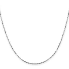 Sterling Silver Rhodium-plated 1.5mm Beveled Oval Cable Chain