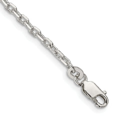 Sterling Silver 2.75mm Beveled Oval Cable Chain