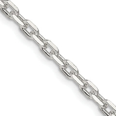 Sterling Silver 3.25mm Beveled Oval Cable Chain