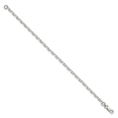 Sterling Silver 3.95mm Beveled Oval Cable Chain