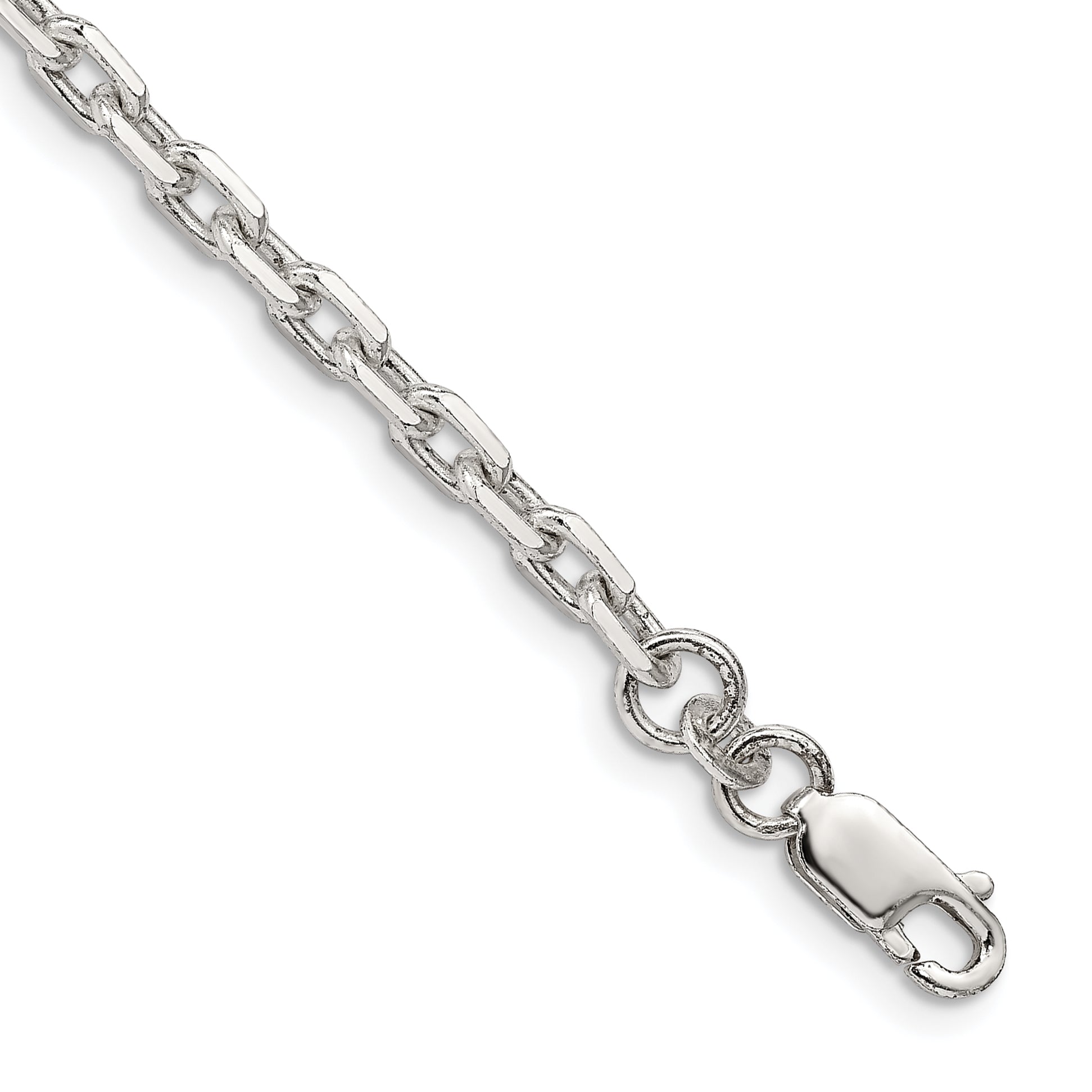 Sterling Silver 3.95mm Beveled Oval Cable Chain