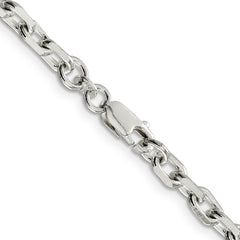 Sterling Silver 4.9mm Beveled Oval Cable Chain