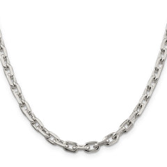 Sterling Silver 5.4mm Beveled Oval Cable Chain