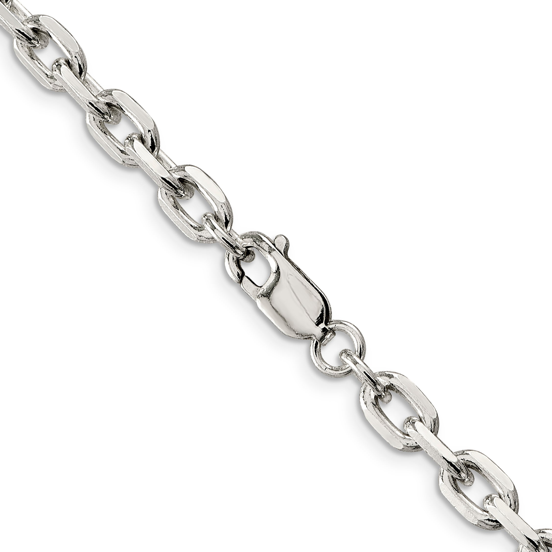 Sterling Silver 5.4mm Beveled Oval Cable Chain