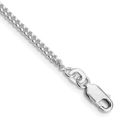 Sterling Silver Rhodium-plated 2mm Curb Chain