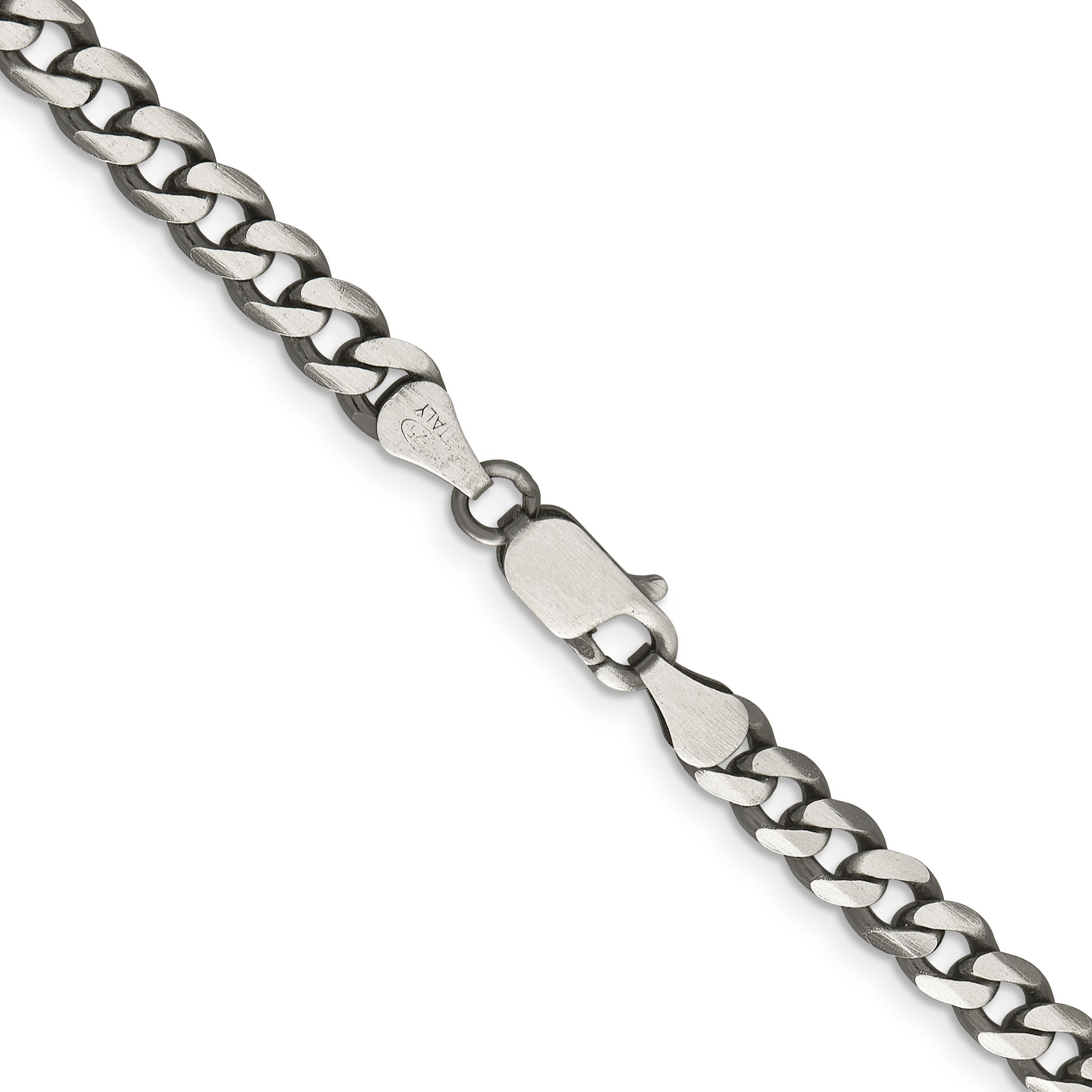 Sterling Silver Antiqued 6mm Curb Chain