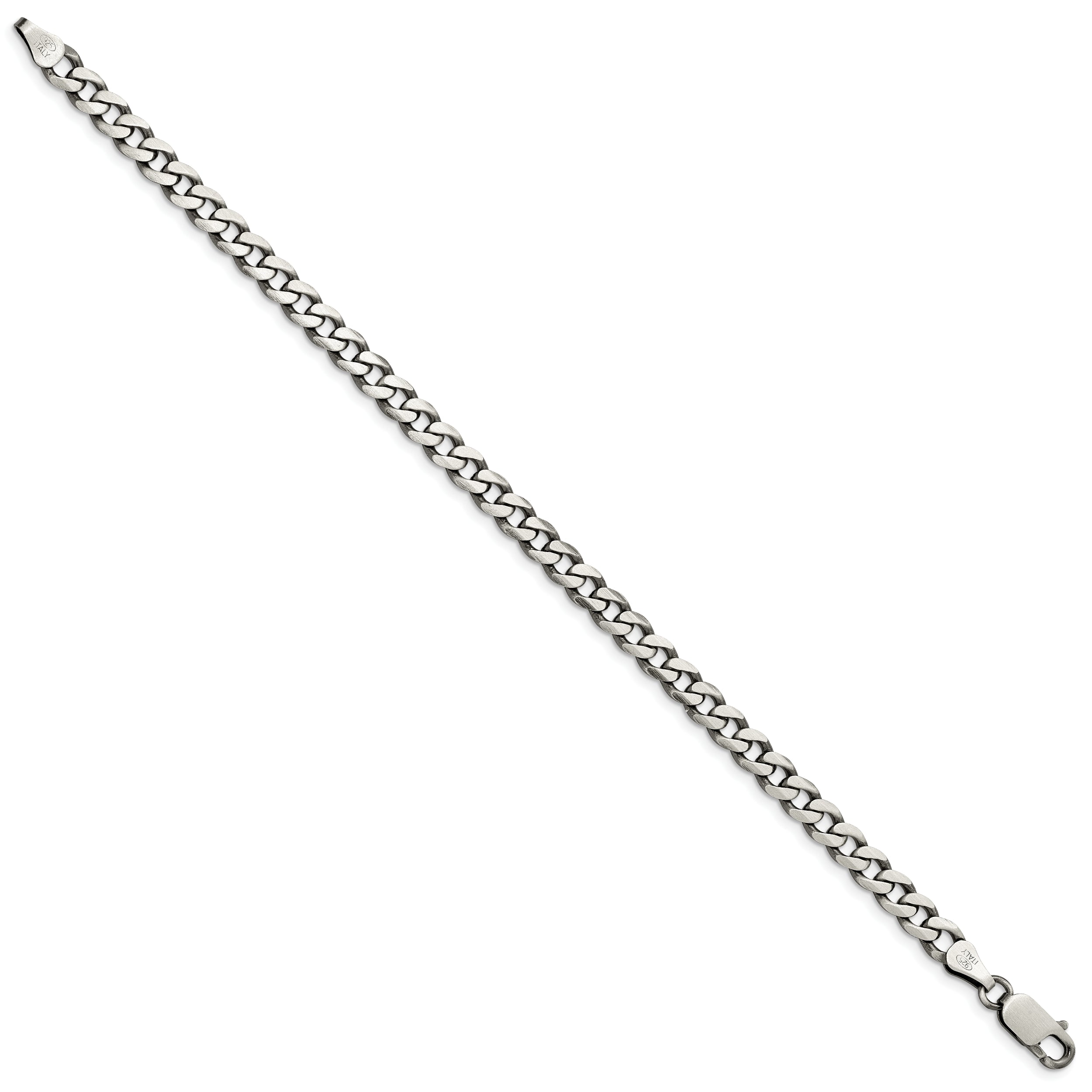 Sterling Silver Antiqued 6mm Curb Chain