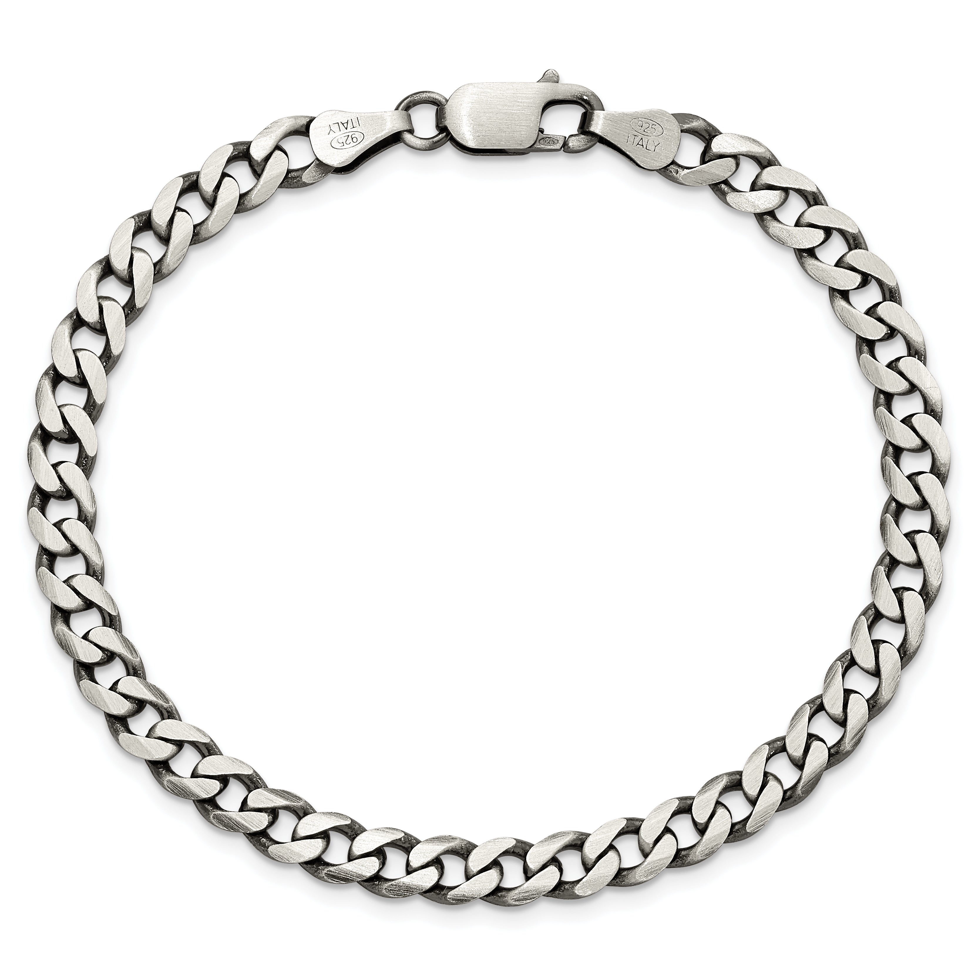 Sterling Silver Antiqued 6mm Curb Chain