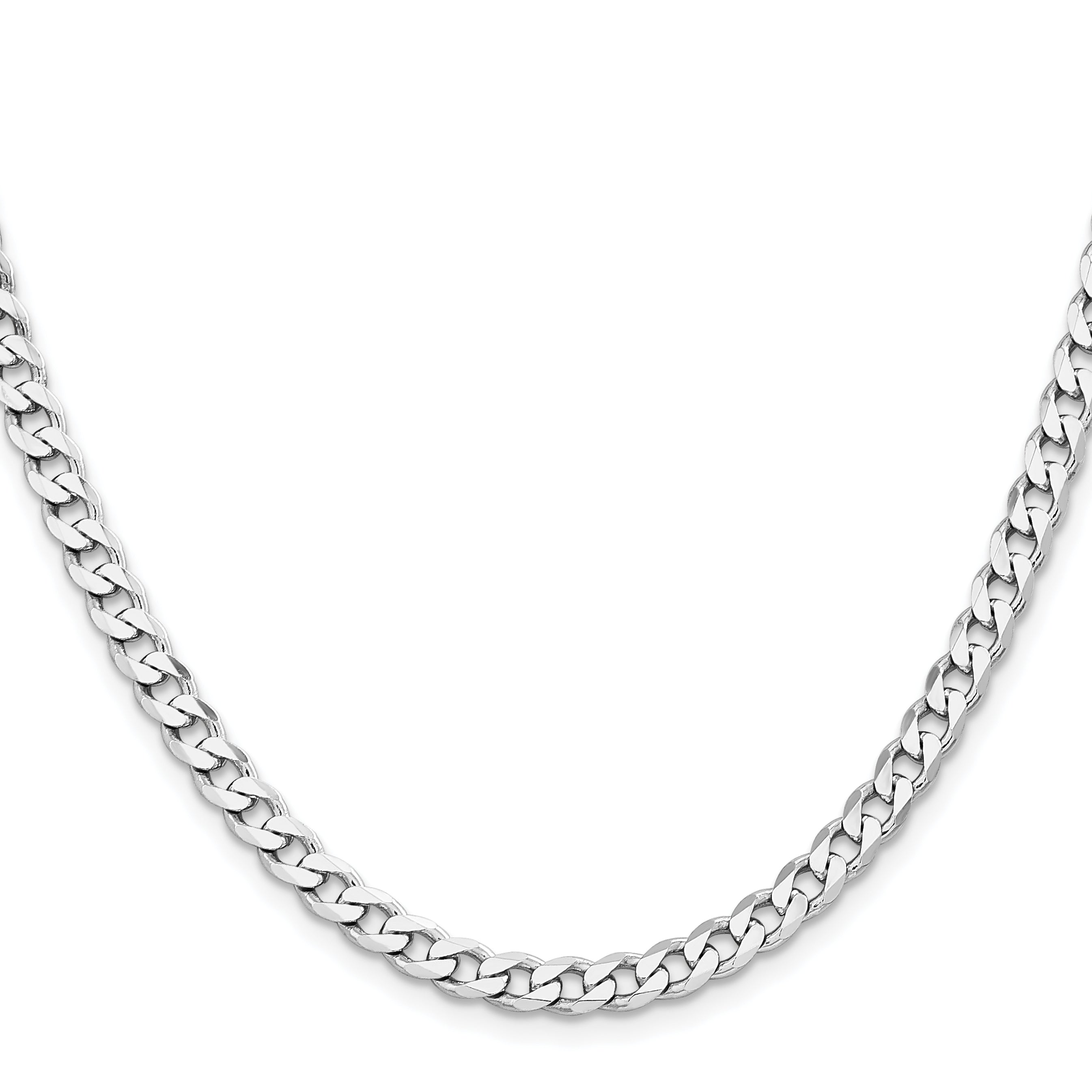 Sterling Silver Rhodium-plated 6mm Curb Chain