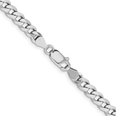 Sterling Silver Rhodium-plated 6mm Curb Chain