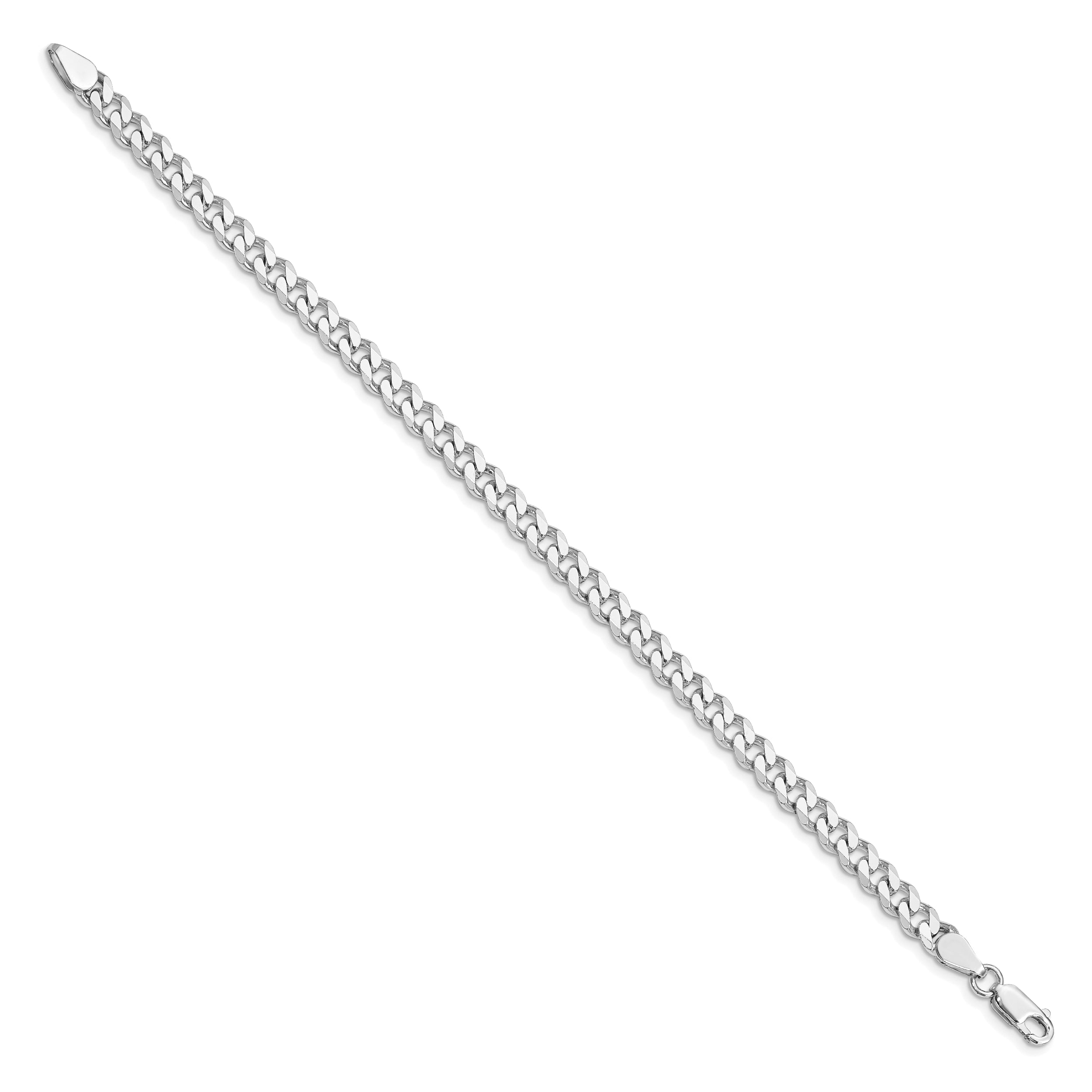 Sterling Silver Rhodium-plated 6mm Curb Chain