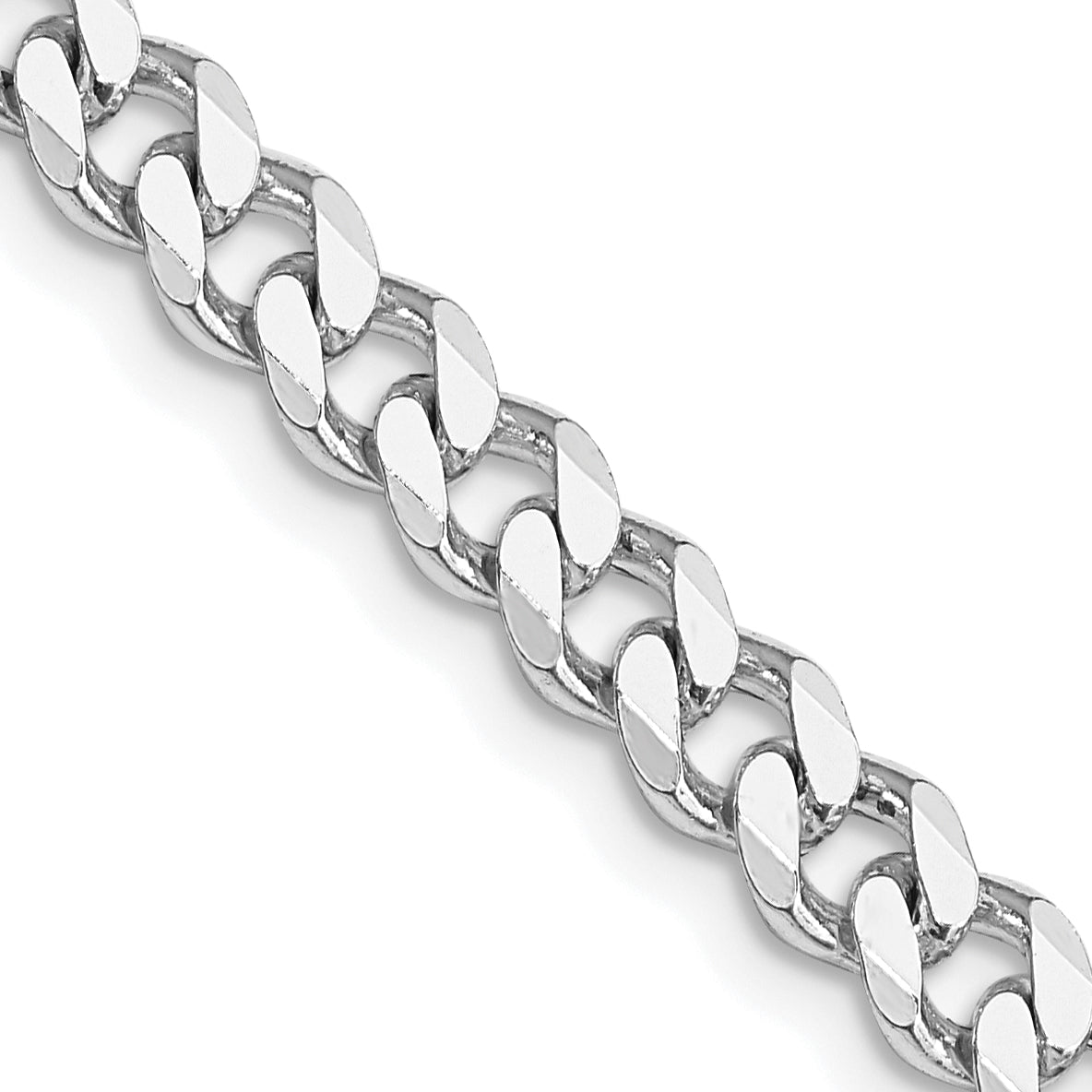 Sterling Silver Rhodium-plated 6mm Curb Chain