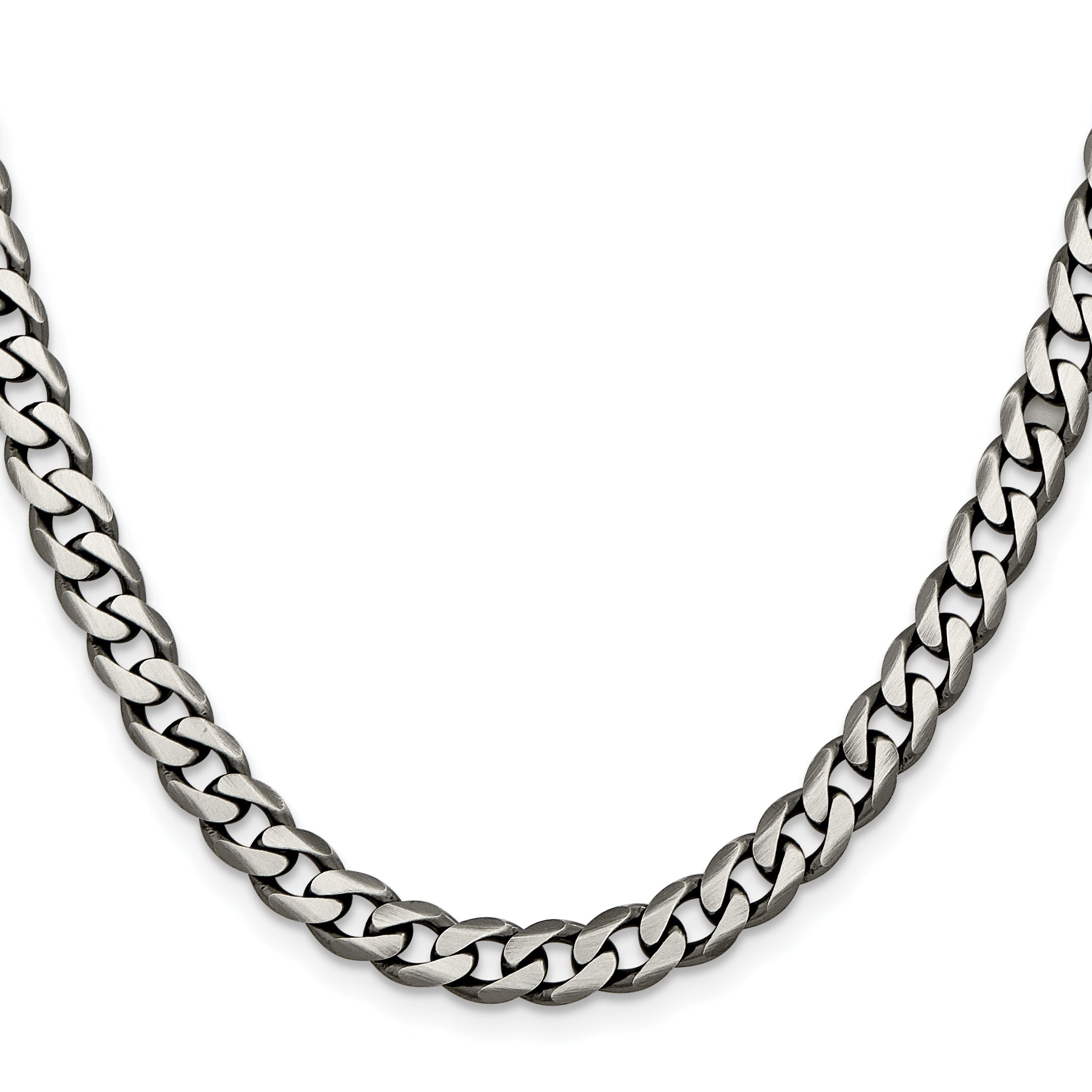 Sterling Silver Antiqued 7mm Curb Chain