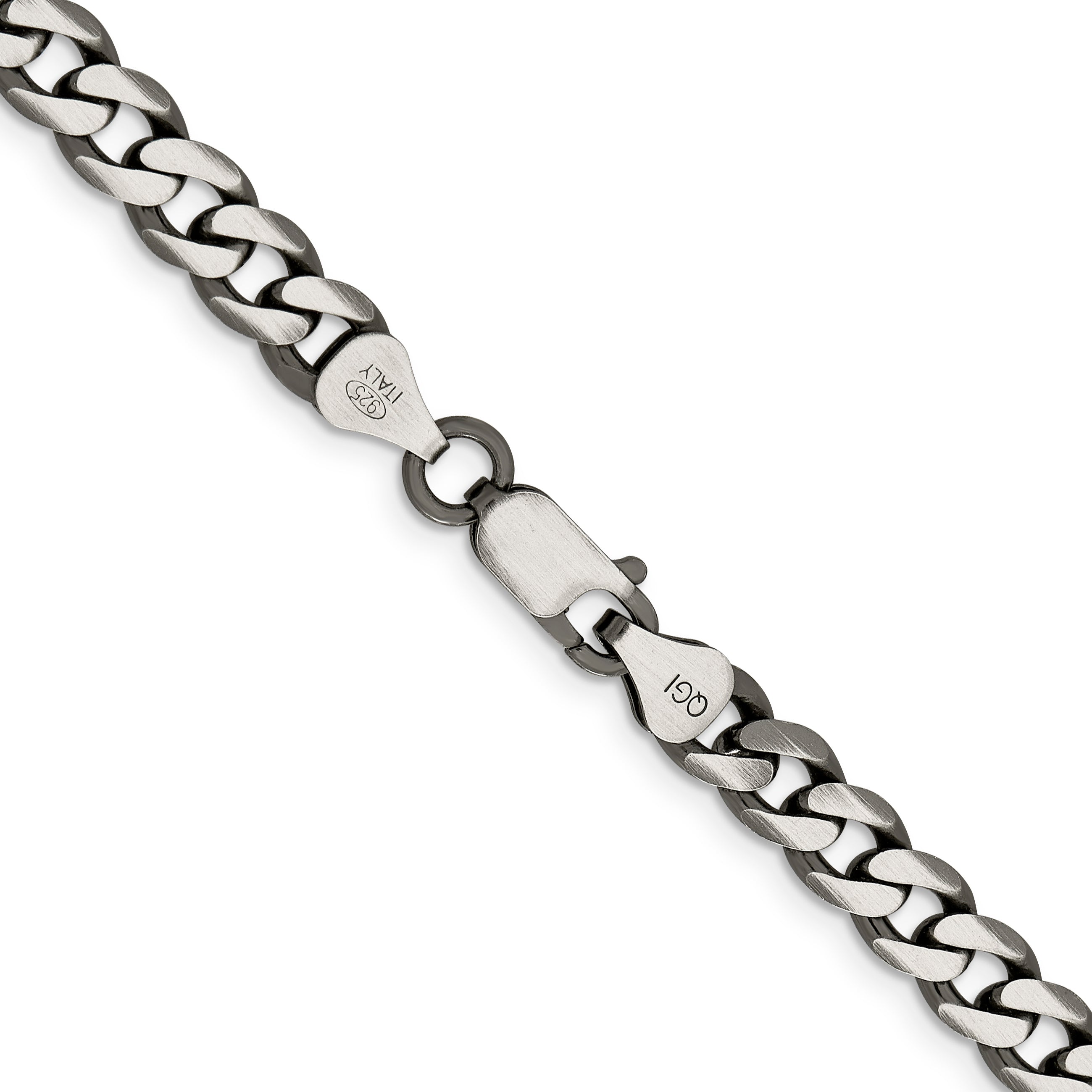 Sterling Silver Antiqued 7mm Curb Chain