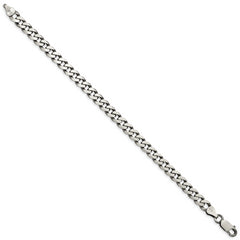 Sterling Silver Antiqued 7mm Curb Chain