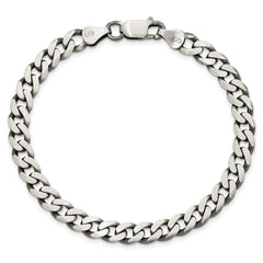 Sterling Silver Antiqued 7mm Curb Chain