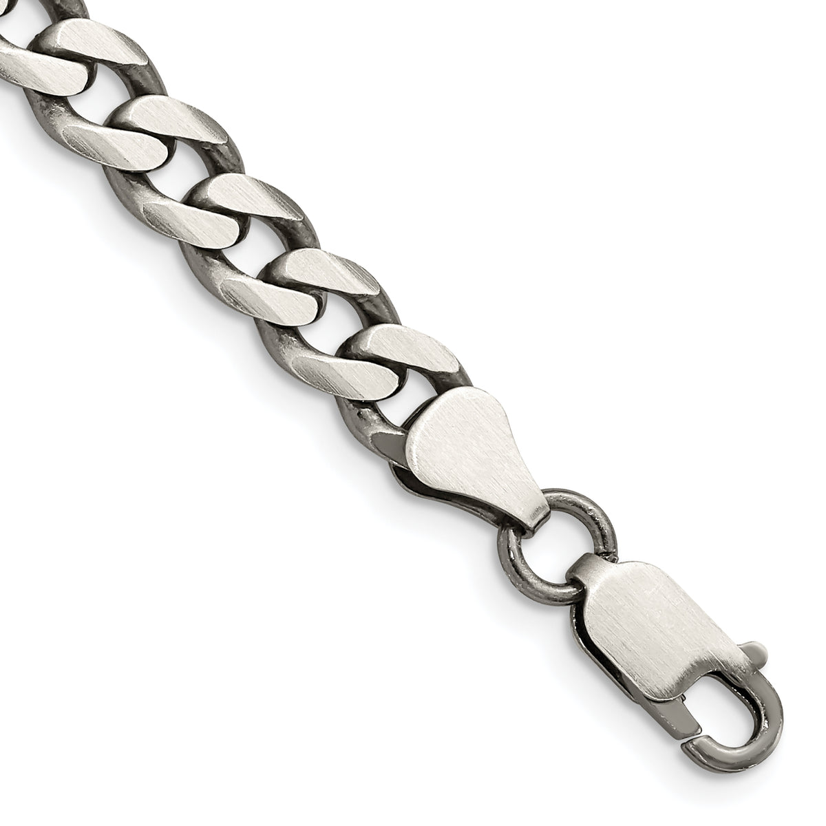 Sterling Silver Antiqued 7mm Curb Chain