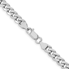 Sterling Silver Rhodium-plated 7mm Curb Chain