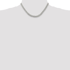 Sterling Silver Rhodium-plated 7mm Curb Chain