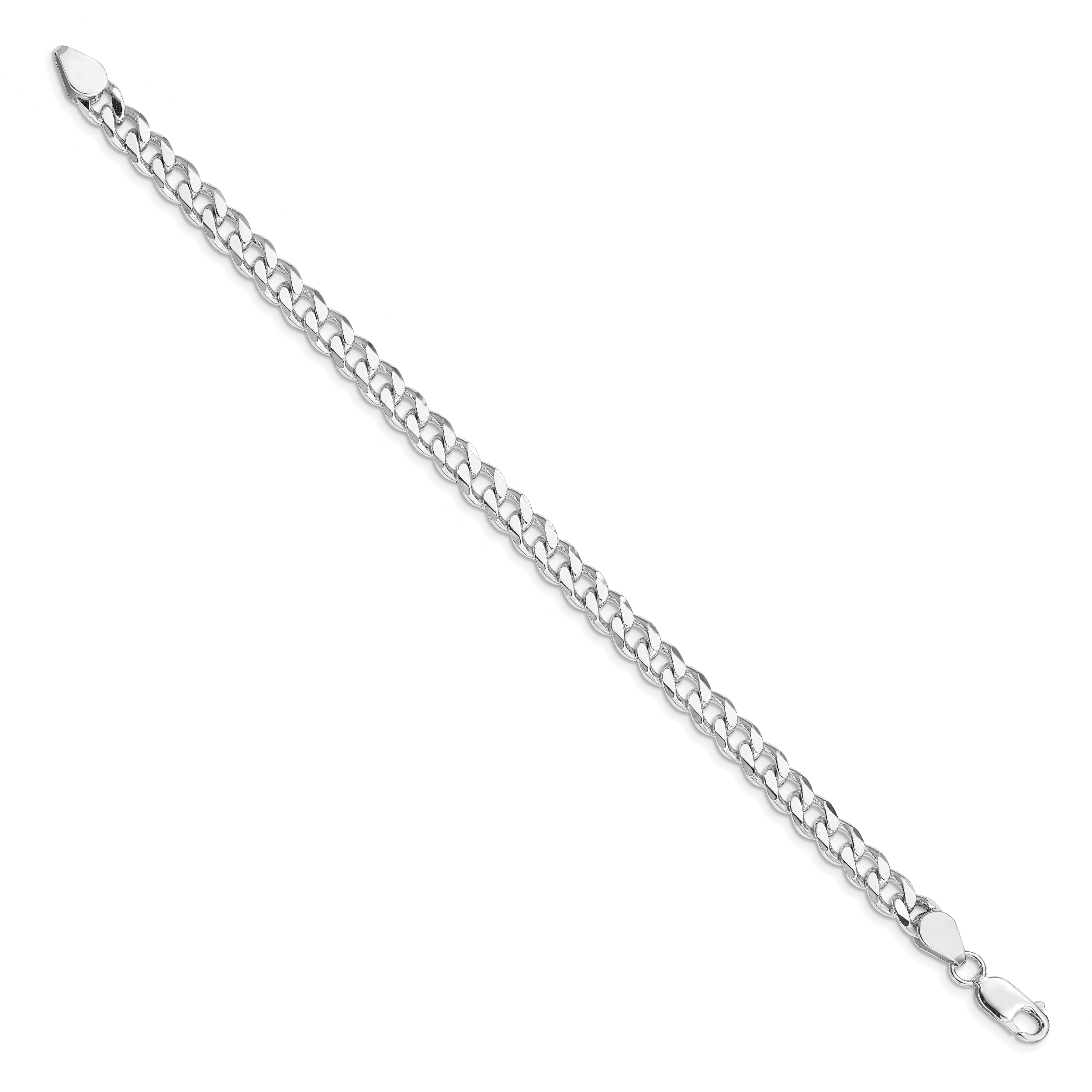 Sterling Silver Rhodium-plated 7mm Curb Chain